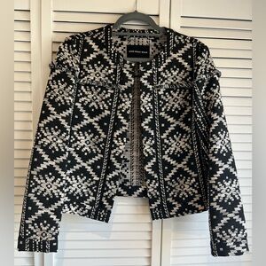 Who What Wear- Black and White Patterned Boho Western Aztec Jacket. Size M